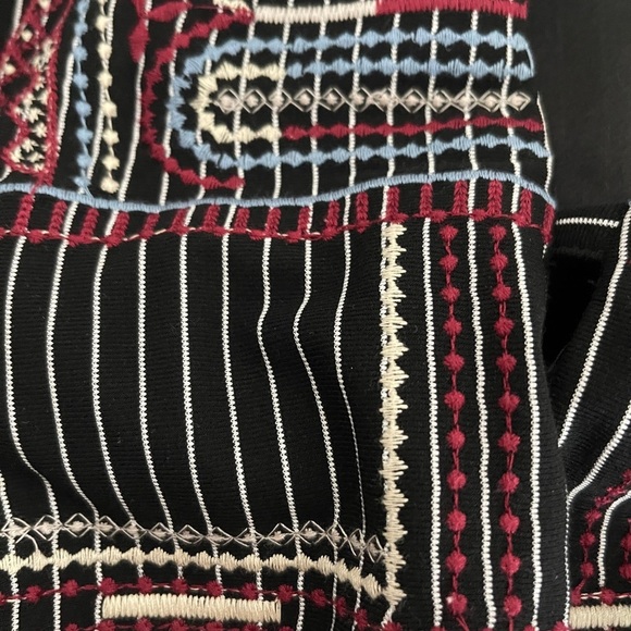 T H M L Embroidered sleeveless whimsigoth pinstriped halter dress size large - Picture 4 of 8